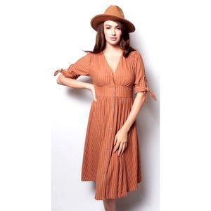 By Together Striped Midi Fit & Flare Dress